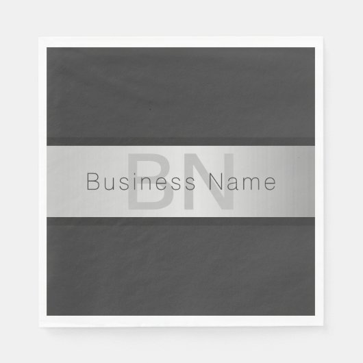 Name und Monogramm | Grays & Imitate Silver Look Serviette (Vorderseite)