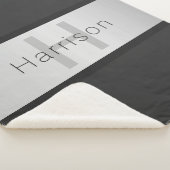 Name und Monogramm | Grays & Imitate Silver Look Sherpadecke (3/4)
