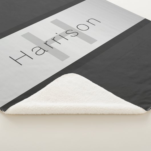 Name und Monogramm | Grays & Imitate Silver Look Sherpadecke (3/4)