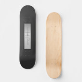 Name und Monogramm | Grays & Imitate Silver Look Skateboard (Vorderseite)