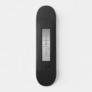 Name und Monogramm Grays & Imitate Silver Look Skateboard