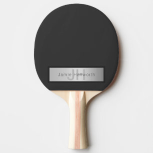 Name und Monogramm   Grays & Imitate Silver Look Tischtennis Schläger