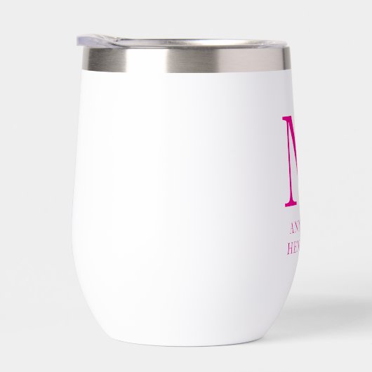 Name und Monogramm in Pink (Rechts)