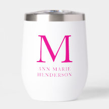 Name und Monogramm in Pink