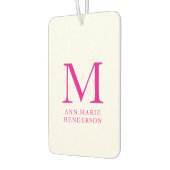 Name und Monogramm in Pink Autolufterfrischer (Links)