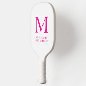 Name und Monogramm in Pink Pickleball Schläger (Links)