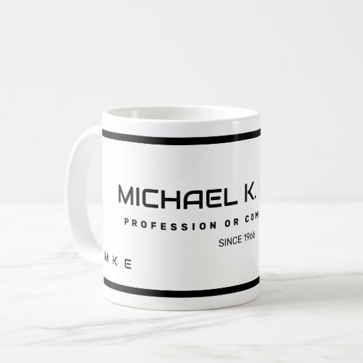 Name und Monogramm Kaffeetasse (Vorderseite Links)