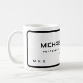 Name und Monogramm Kaffeetasse (Links)