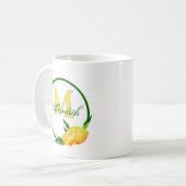 🍋 Name und Monogramm Kaffeetasse (Vorderseite Links)