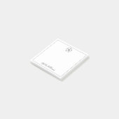 Name und Monogramm Post-it Klebezettel (angewinkelt)