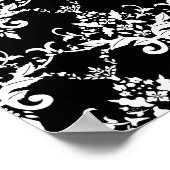 Name und monogramm rote Damaststreifen Poster (Ecke)