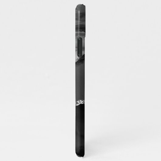 Name und Monogramm, schwarz-graue Gattung, grauwei iPhone Hülle (Rechte Seite)