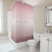 Name und Monogramm | Soft IMITATE Rose Gold Blush Duschvorhang (Beispiel)
