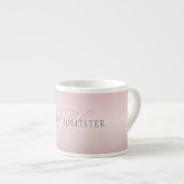 Name und Monogramm | Soft IMITATE Rose Gold Blush Espressotasse (Vorderseite Rechts)