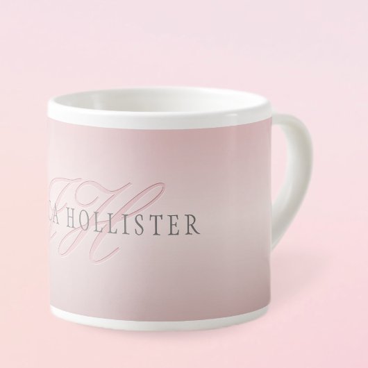 Name und Monogramm | Soft IMITATE Rose Gold Blush Espressotasse