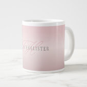 Name und Monogramm | Soft IMITATE Rose Gold Blush Jumbo-Tasse (Vorderseite Rechts)