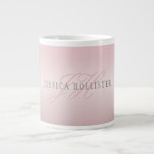 Name und Monogramm | Soft IMITATE Rose Gold Blush Jumbo-Tasse (Vorderseite)