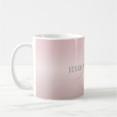 Name und Monogramm | Soft IMITATE Rose Gold Blush Kaffeetasse (Links)