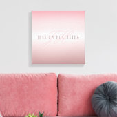 Name und Monogramm | Soft IMITATE Rose Gold Blush Leinwanddruck (Insitu (Wohnzimmer))