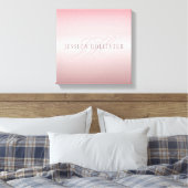 Name und Monogramm | Soft IMITATE Rose Gold Blush Leinwanddruck (Insitu (Schlafzimmer))