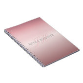 Name und Monogramm | Soft IMITATE Rose Gold Blush Notizblock (Rechte Seite)