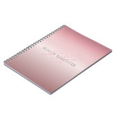 Name und Monogramm | Soft IMITATE Rose Gold Blush Notizblock (Linke Seite)