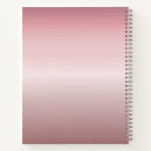 Name und Monogramm | Soft IMITATE Rose Gold Blush Notizblock (Rückseite)