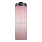 Name und Monogramm | Soft IMITATE Rose Gold Blush Thermosbecher (Vorderseite)