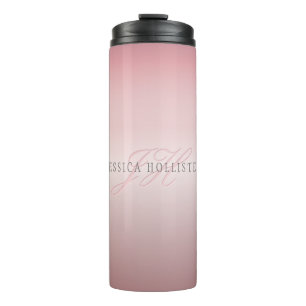 Name und Monogramm   Soft IMITATE Rose Gold Blush Thermosbecher