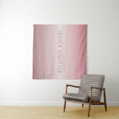 Name und Monogramm | Soft IMITATE Rose Gold Blush Wandteppich (Beispiel (Horizontal))