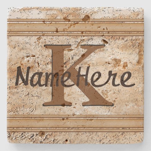 NAME und MONOGRAMM Untersetzer für ihn, Set von 4 (Vorderseite)
