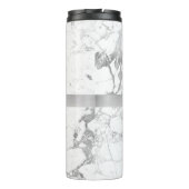 Name und Monogramm, weißer und grauer Marmor Thermosbecher (Rückseite)