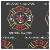 Name und Name der Feuerwehr Stoff (Nahaufnahme)