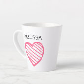 NAME und Niedliches rosa gestrichenes Herz Milchtasse (Linke Ecke)
