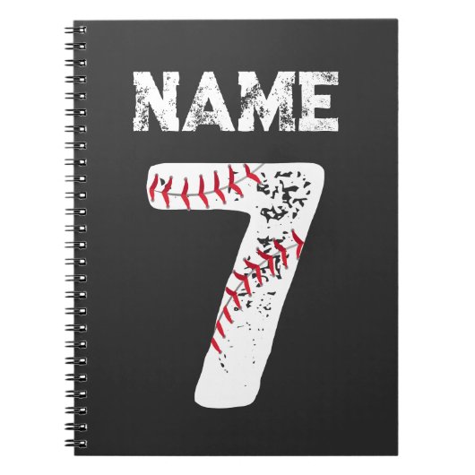 Name und Nummer 7 Baseball, Baseball-Team Notizblock (Vorderseite)