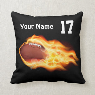 NAME und NUMMER Cool Flaming Football Pillows Kissen