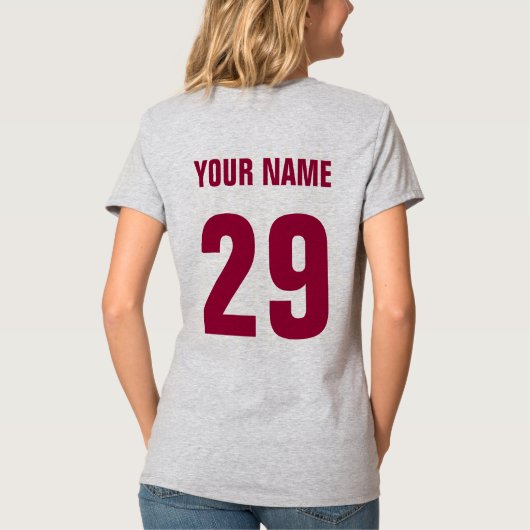 Name und Nummer der Lacrosse Tante Zurück T - Shir T-Shirt (Rückseite)