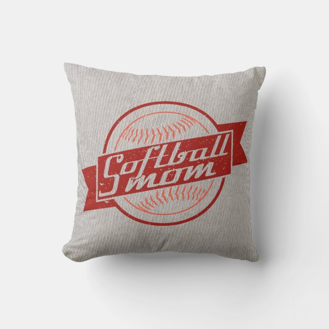 Name und Nummer der Mama des Softballs Kissen (Vorderseite)