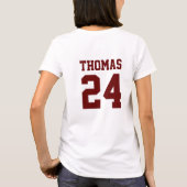 Name und Nummer des Baseball-Mama T-Shirt (Rückseite)