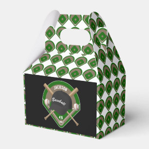 Name und Nummer des Black Baseball Diamond Players Geschenkschachtel