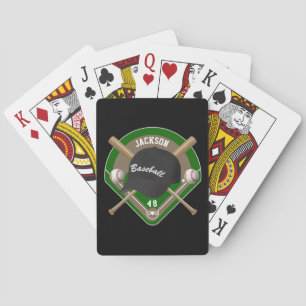 Name und Nummer des Black Baseball Diamond Players Spielkarten