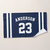 Name und Nummer des Blue Blue Handtuch