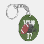Name und Nummer des coolen Personalisierten Fußbal Schlüsselanhänger (Vorderseite links)