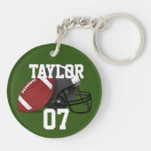 Name und Nummer des coolen Personalisierten Fußbal Schlüsselanhänger (Rückseite)