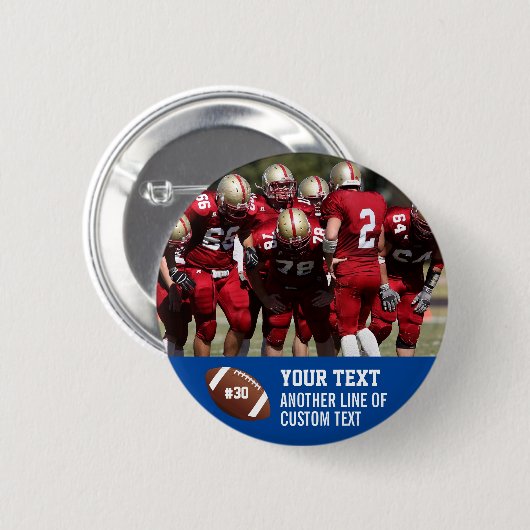 Name und Nummer des Fotos Pinback Hintern Button (Vorne & Hinten)