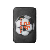 Name und Nummer des Fußballballs Badematte (Vorderseite Vertikal)