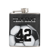 Name und Nummer des Fußballballs Flachmann (Vorderseite)