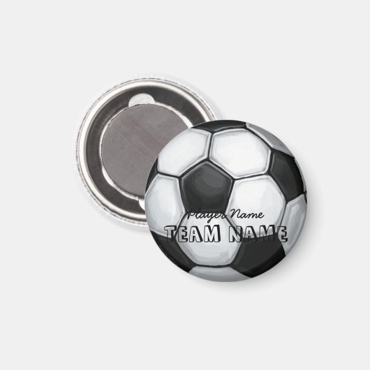 Name und Nummer des Fußballballs Magnet (Vorderseite/Rückseite)