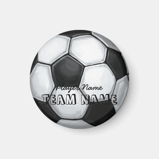 Name und Nummer des Fußballballs Magnet (Vorne)