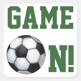 Name und Nummer des Fußballballs Quadratischer Aufkleber